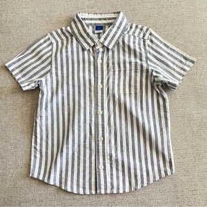 Old Navy Kids Striped Button Down Shirt - Gray and White